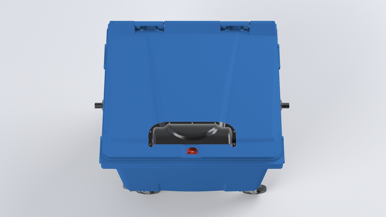 Контейнер для сміття пластиковий 1100 л. жовтий з отвори під папір CONTENUR